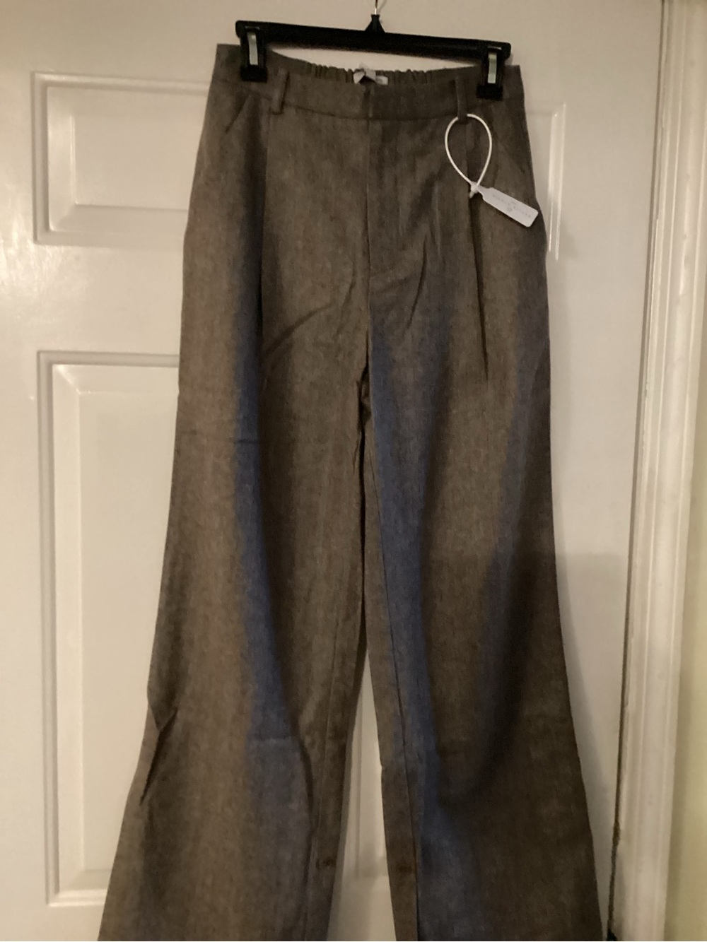 Petite Studio Wide-Leg Gray Trousers